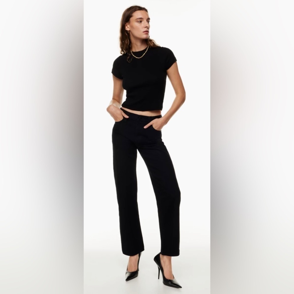 DENIM FORUM  Sz 30 L The Marlo High Rise Loose Denim Jeans In Black Aritzia